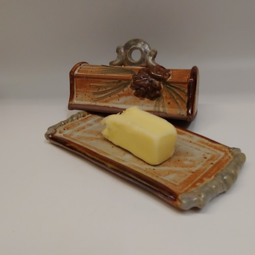 #220725  Butter Dish with Pine Cone $22.50 at Hunter Wolff Gallery